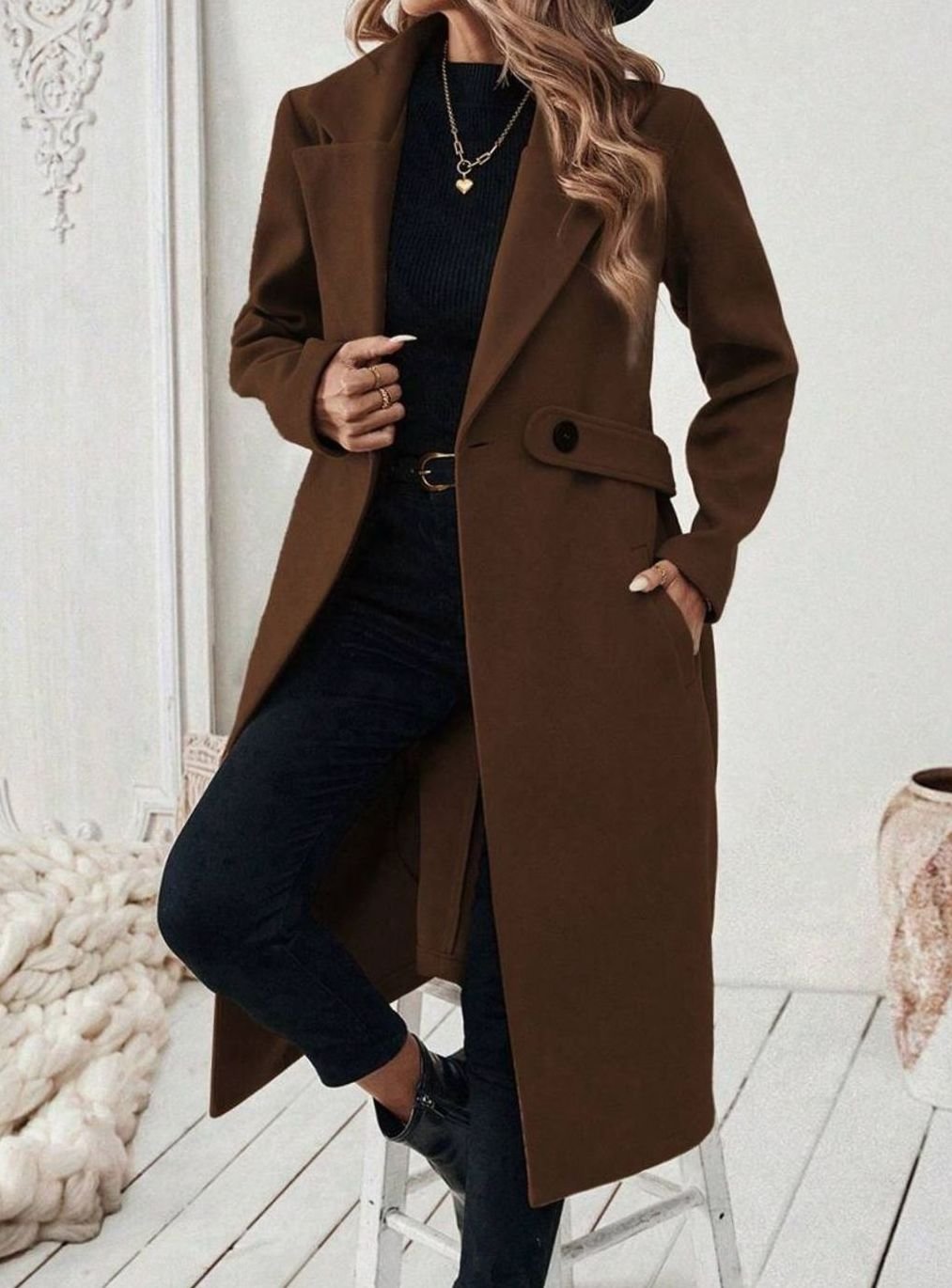 Women's Belted Longline Coat - view 4