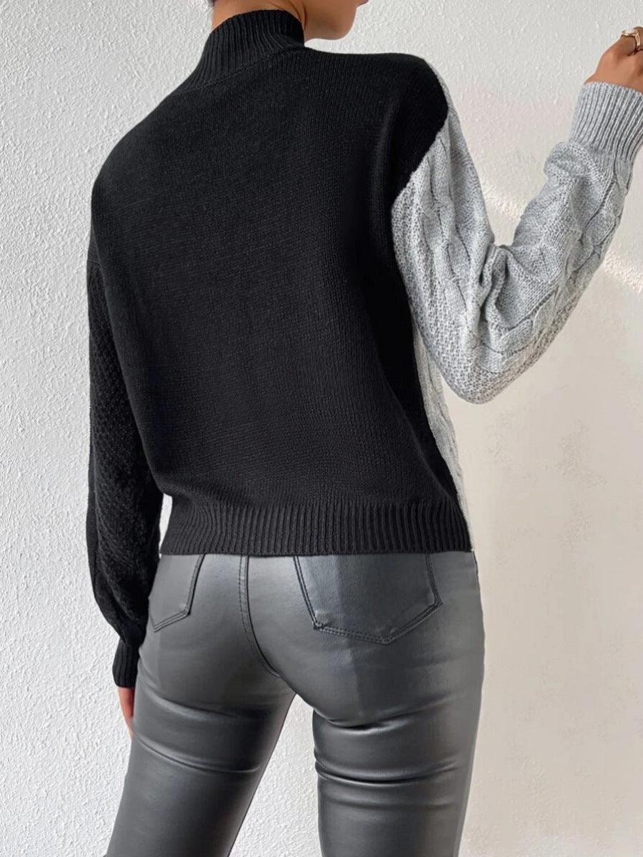 Women's Two-Tone Cable Knit Sweater - view 2