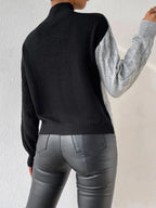 Women's Two-Tone Cable Knit Sweater - view 2
