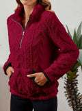 Women's Half-Zip Fleece Pullover in Burgundy