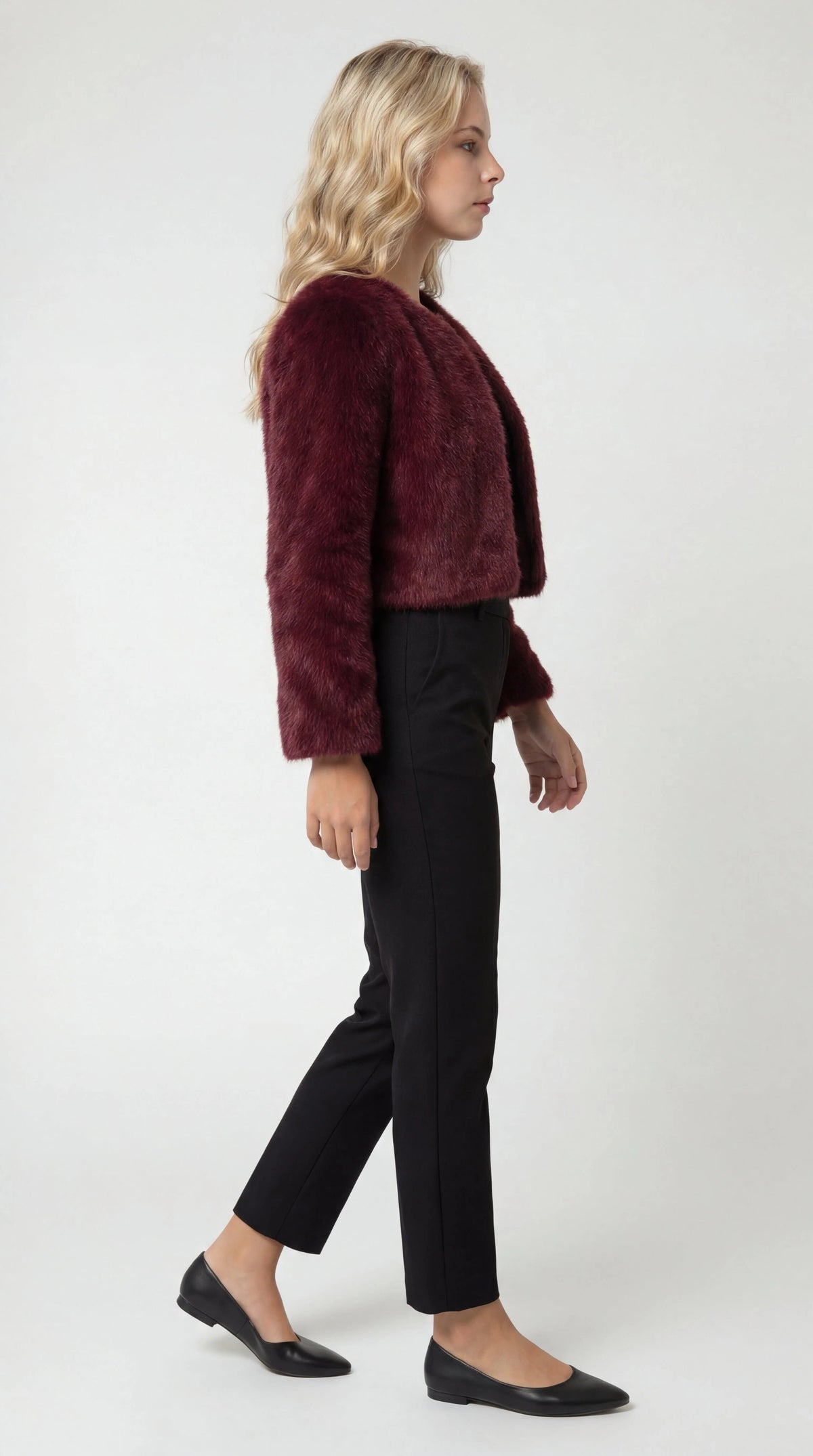 Women's Cropped Faux Fur Jacket - view 1