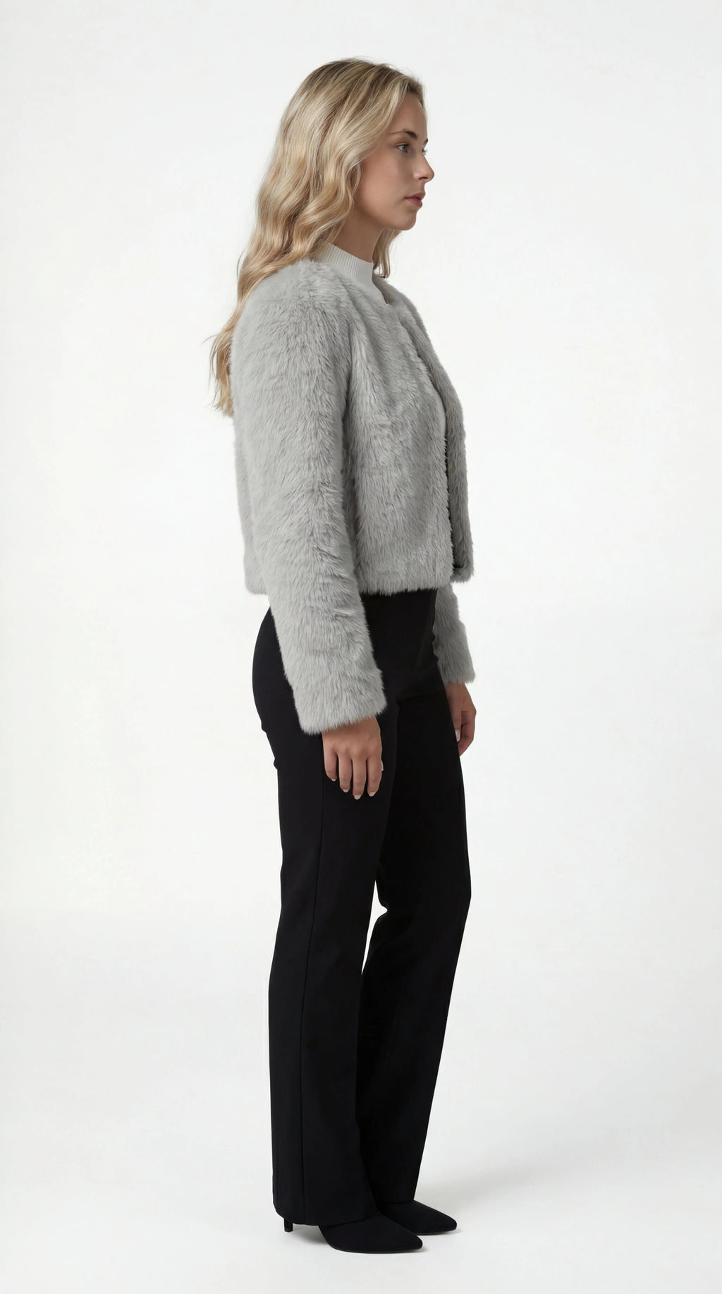 Women's Cropped Faux Fur Jacket - view 3