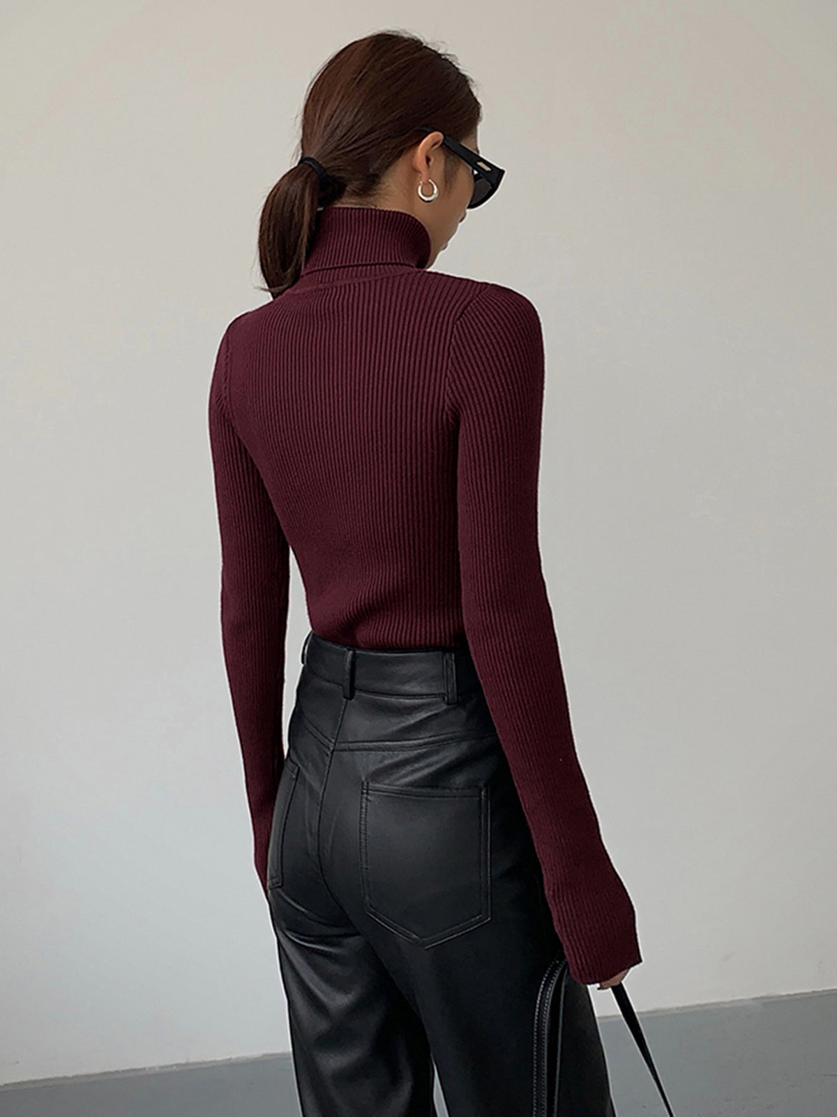 Women's Fitted Ribbed Turtleneck Sweater - view 1