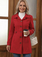 Women's Fitted Coat in Red