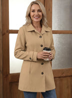 Women's Fitted Coat in Brown