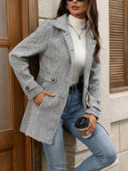 Women's Herringbone Coat in Gray - view 2