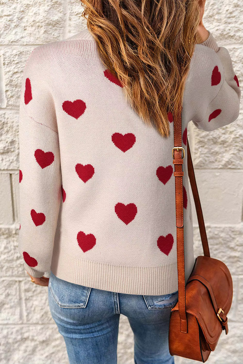 Women's Heart Print Sweater - view 1