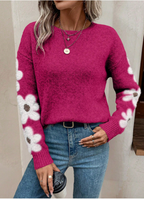 Women's Crew Neck Sweater in Fuchsia