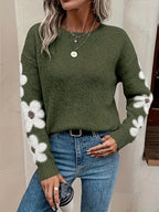 Women's Crew Neck Sweater in Green