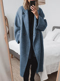 Women's Oversized Double-Breasted Coat in Blue