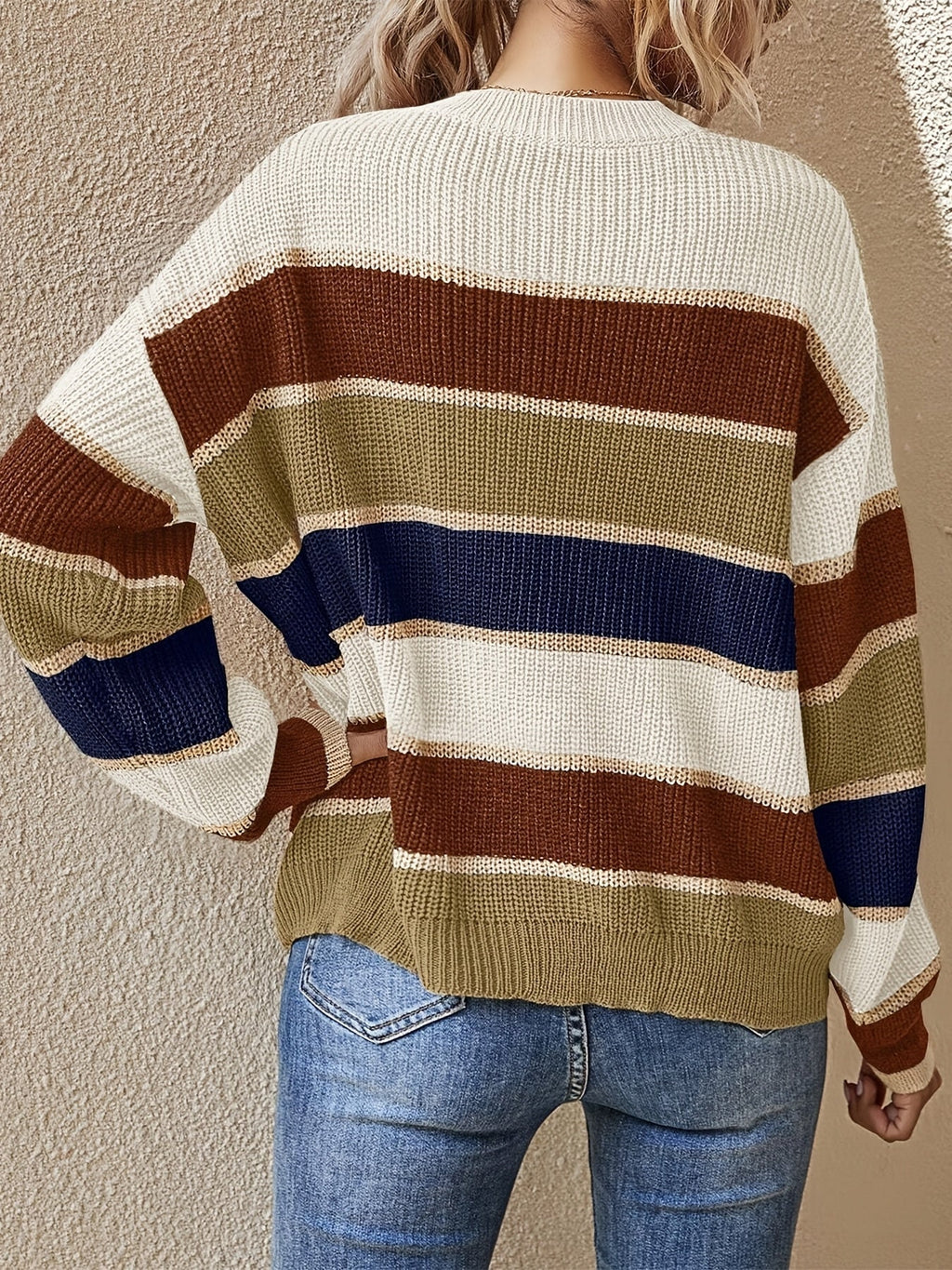 Women's Oversized Striped Sweater - view 6
