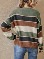 Women's Oversized Striped Sweater - view 2