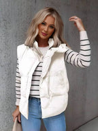 Women's Quilted Puffer Vest in White