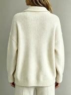 Women's Oversized Knit Polo Sweater - view 1