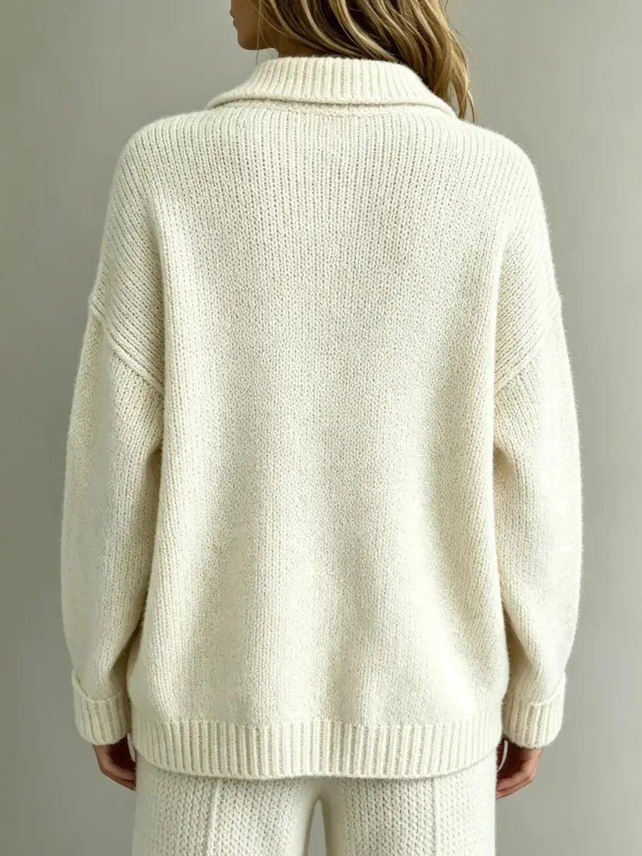 Women's Oversized Knit Polo Sweater - view 1