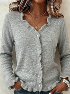 Women's Button Cardigan in Gray