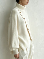 Women's Oversized Turtleneck Sweater in White - view 2