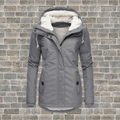 Adelaide Hooded Parka Coat with Sherpa-Look Lining in Grey
