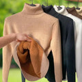 Amelia Fine-Gauge Turtleneck Sweater with Long Sleeves in Beige