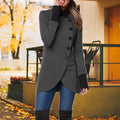 Caitriona Asymmetric Button Jacket with Curved Hem in Grey