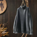 Emma Oversized Chunky Turtleneck with Dropped Shoulders in Grey