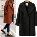 Lesia Boxy Double-Breasted Coat with Dropped Shoulders in Black